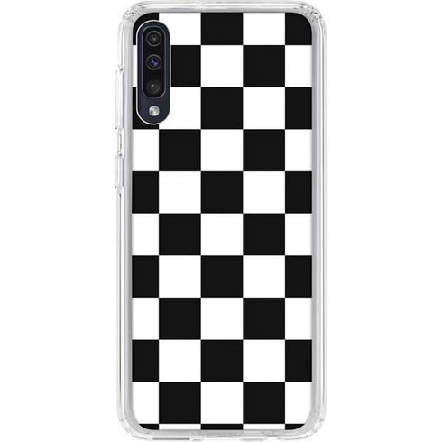 Black and White Checkered Galaxy A50 Clear Case